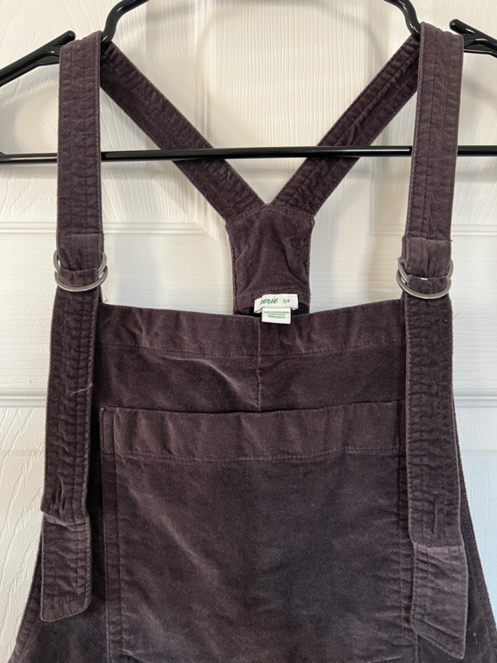 Aerie Velour Overalls in Deep Brown/Plum - Casual Everyday Jumpsuit - Picture 2 of 6
